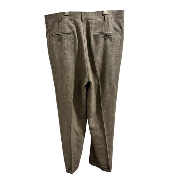 🍒 2/$20 🍒 Mens 32x30 Dress Pants Front Pleated Check Pattern - Picture 4 of 6